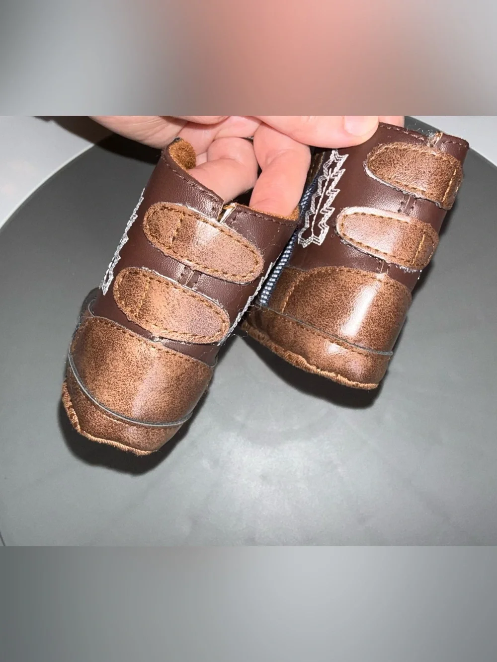 Kids Western Brown Booties - Soft Sole Toddler Cowboy Boots